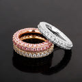 Luxury Hip Hop Micro Pave Cubic Zircon Rings Real Gold Plated Iced Brass Men Women Engagement Jewelry Fashionable Gift