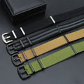 Hot Selling 1.5mm Thick Nylon PVD Black Brush Buckle Wave Pattern Fabric One Piece Watch Bands Fabric 24mm Watch Strap MegaBDM