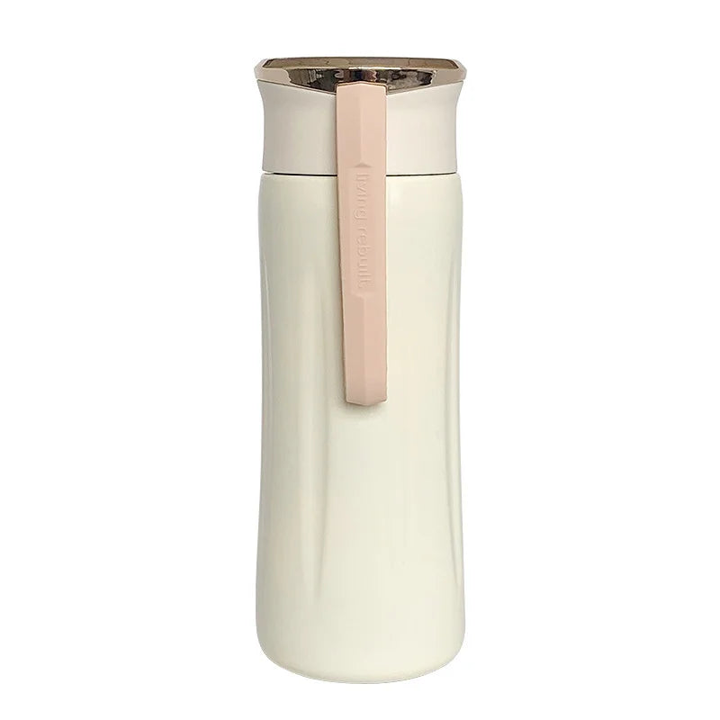 Custom Stainless Steel Double Wall Travel Hot Water Bottle with Strap New Unique Portable 350ml Leakproof Vacuum Thermos Flask
