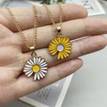 Fashionable Charm Sunflower Daisy Necklace Personality INS Chipped Sunflower Pendant Necklace for Women