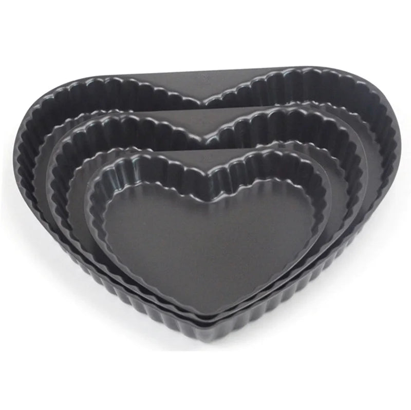 Wholesale Heart Shaped Non-Stick Pizza Pan Tray Aluminum & Metal Multiple Sizes Stackable Pastry Food Baking Plate