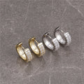 Hip Hop 2 Row Bling Micro Pave Iced Out CZ Stone Hoop Earring Copper Earrings for Women Men Jewelry Gift Wholesale 2022