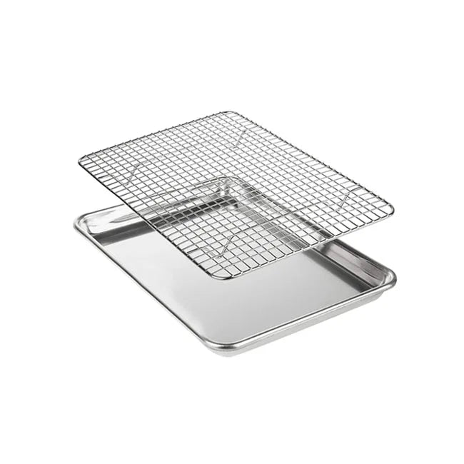 Stainless Steel Baking Tray with Cooling Rack Set for Baking and Cookie Sheets