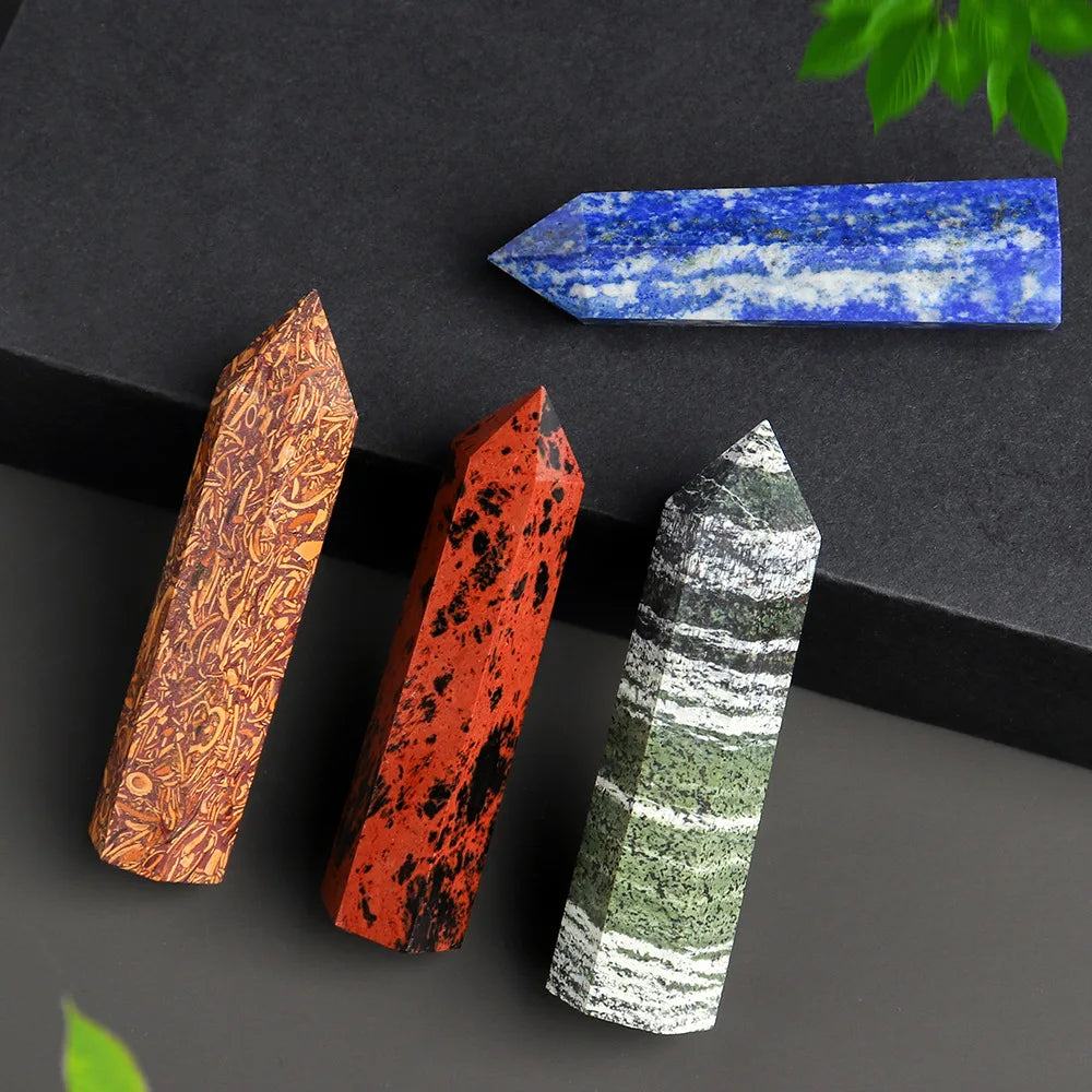 7-8cm Healing Crystal Tower Hexagonal Faceted Prism Polished Tumbled Stone Crystal Wand Crystal Crafts Product