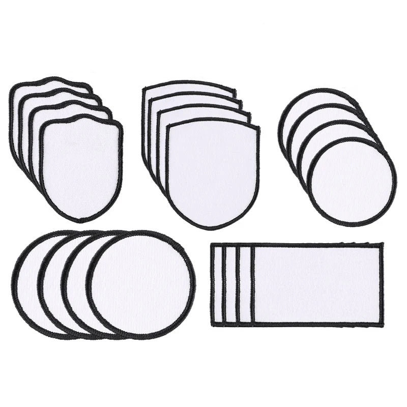 Custom Blank Iron on Embroidery Patch Heat Transfer Blank Sublimation Hat Patches for Sublimation