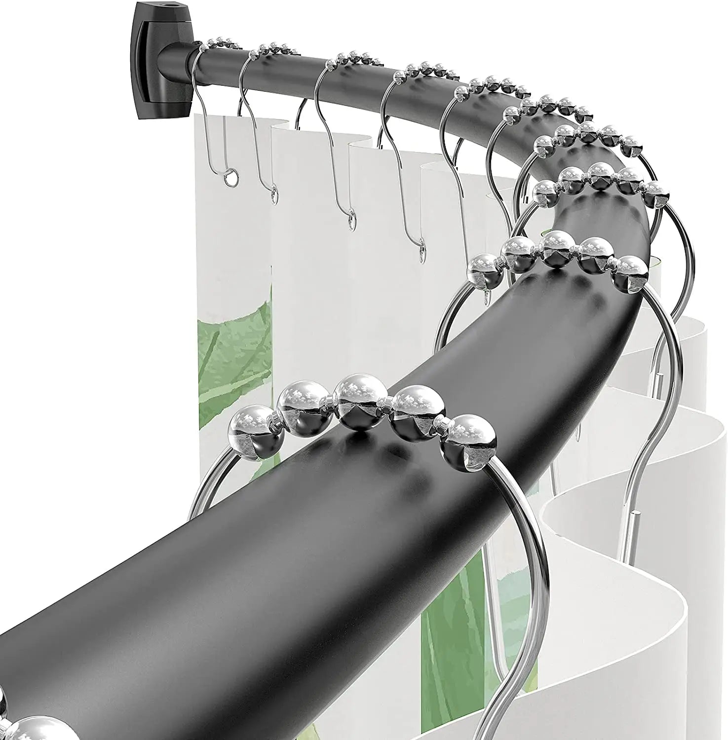 Custom Size /color Adjustable Arched Curved Shower Curtain Rod Expandable Aluminum Curved Shower Rod for Bathroom