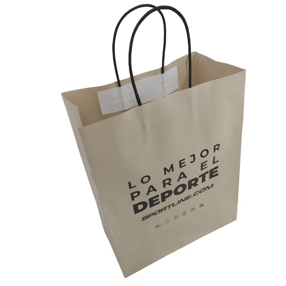 KM Custom Printed Recyclable Food Package Gift Paper Shopping Bags with Twisted Handles Biodegradable Made of Sugar Cane Fibers