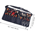 Artist Professional Portable Black Nylon Make up Brush Bag with Waist Strap and Lots of Slots and Pockets
