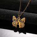 Qiuhan Butterfly Stainless Steel Jewelry 18K Gold A-Z Custom Letter Necklace