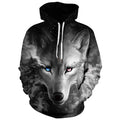Fitspi Autumn Winter Men's 3d Animal Sweatshirts Women Hoodies Printed Wolf  Sublimation Hooded Stylish Top Plus Size