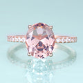 KH066 Abiding Fine Jewelry Oval 5x7mm Morganite Gemstone 925 Sterling Silver 4 Prong Setting Stone Engagement Ring