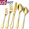 Wholesale Cutlery 18/0 Stainless Steel Gold Plated Wedding Restaurant Cutlery Sets Silverware Flatware Set