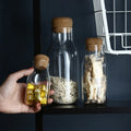 Airtight Canister Storage Jar High Borosilicate Glass Cork Stopper Lid Jar Glass Food Carton Glass Bottles Customized Logo Round