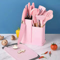 19 Pieces in 1 Set Food Grade Cooking Tools With Wooden Handles Silicone Kitchen Utensils Kitchen Accessories Kitchen Utensils