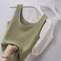 Women's Ribbed Knit Tank Top Sleeveless Scoop Neck Cami Soft Fabric Lightweight Layering Piece Top Casual Basic Camisole