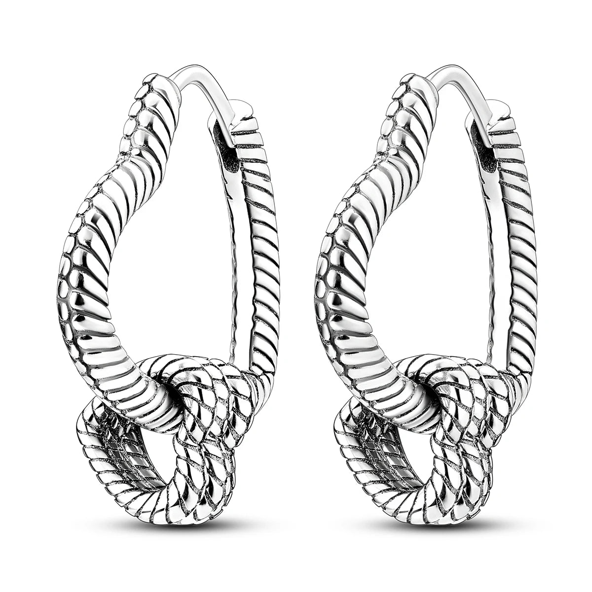 MULA Classic and Trendy Snake Pattern Multi-Hoop Heart Earrings Silver Plated Gold-Tone Alloy for Engagement Anniversary or Gift