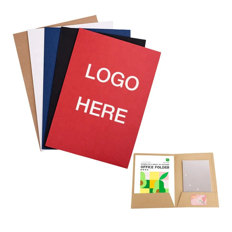 Cheap Custom Handmade Report Contract Holder A4 A5 Paper Cover Cardboard File Folder With Name Card Pocket