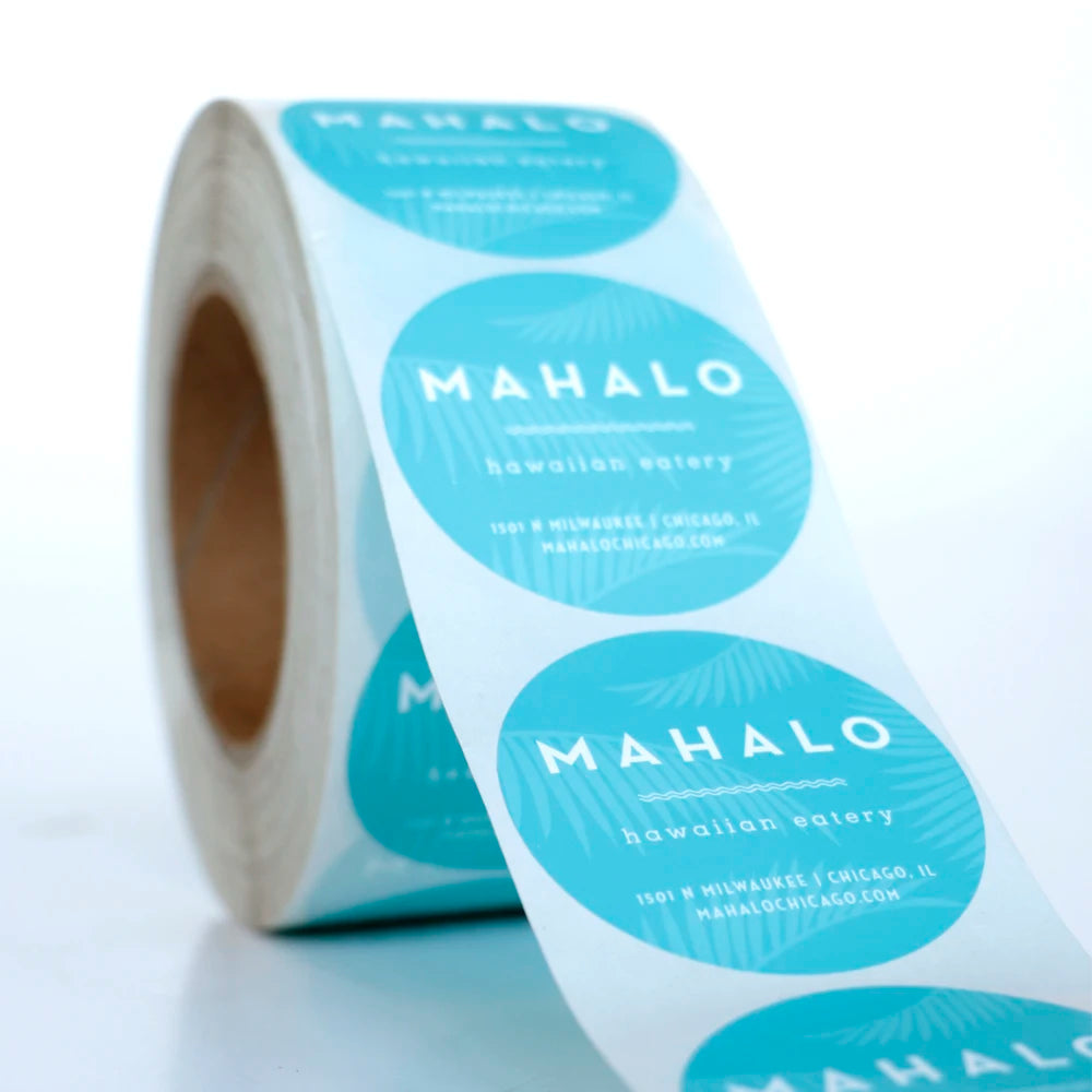 Custom logo Label Sticker Printing Circle Round Roll Plastic Paper Waterproof Synthetic Cosmetics Packaging Bottle Labels