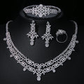 Luxury Nigeria CZ Crystal Wedding 4pcs Bridal Zirconia Full UAE Dubai Jewelry Sets for Women Party