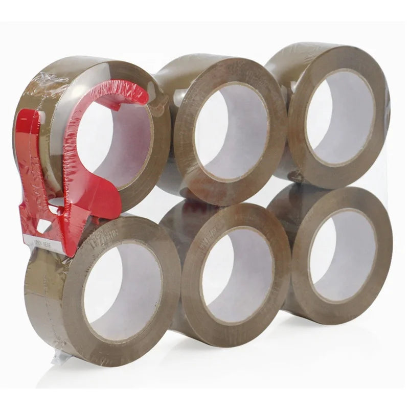 6 Packs Dark Brown BOPP  Acrylic Packing Tape  2.36 Mil X 48 mm X 110 Yards
