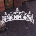 Hot Selling Elegant Pearl Tiara Crown Handmade Hair Accessories Girls Pageant Bride Pearl Crystal Sunflower Tiara Crown