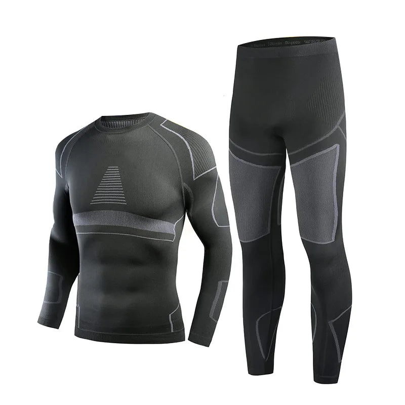 New Men's Quick Drying Sweat Absorbent Wicking Functional Underwear Velvet Men Ski Underwear Seamless Thermal Suit