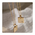 Geometric Square Dainty Minimalist Simple Collares De Mujer Elegantes Letter Necklace Gold Fashion with Initials for Women 18k