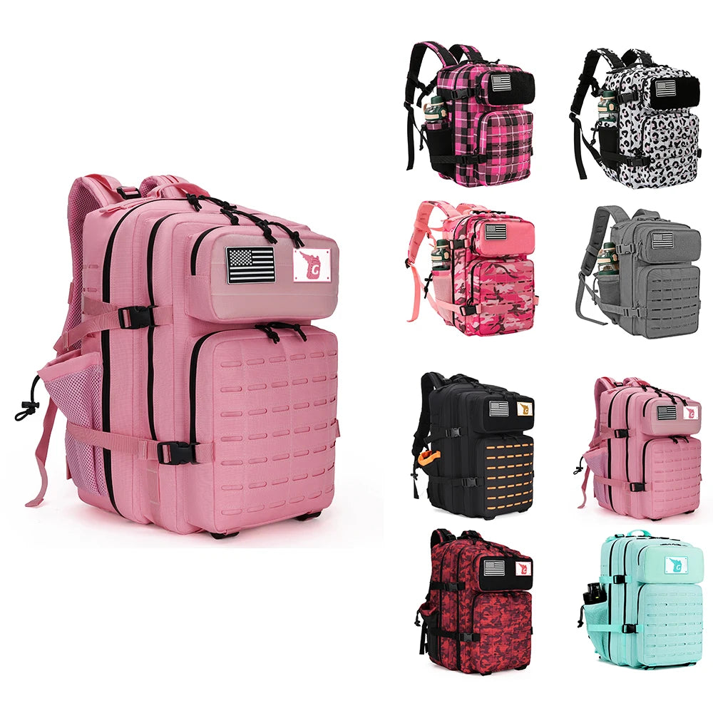 Hot Sale Fashionable Waterproof Molle Rucksack Outdoor Sports Hiking Travel Bag 45L Laser Cut Tactical Backpack