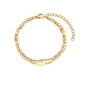 Fashion New Style Stainless Steel 18k Gold Plated Multilayer Star Heart Map Bead Snake Chain Bracelet