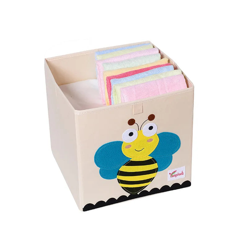 Collapsible Hot Selling Eco-friendly Oxford Cloth Square Children's Toys Multi-Purpose Home Cartoon Storage Boxes