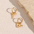 Dreamshow Love Gifts Jewelry Asymmetrical Ladies Lock and Key Heart Shape Earring Angel Wing Earrings