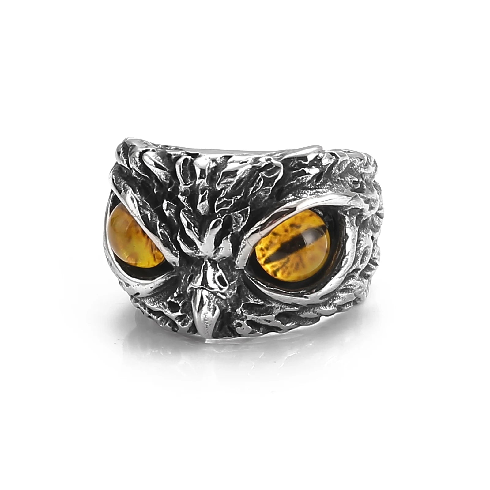 Fashion Jewelry Wholesale Mens Stainless Steel Cast Owl Ring Jewelry