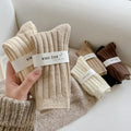 Wholesale Beige Brown White Plain Boot Socks Women Comfy Warm Sheep Wool Bed Socks