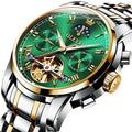 High-end Moon Phase Week Display Hollow Out Luminous Hands Luxury Men Skeleton Automatic Mechanical Watch
