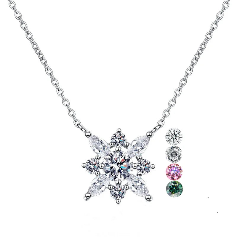 Custom Pendant 18k White Gold Plated Non Fading Design Jewelry Women 925 Sterling Silver Moissanite Necklaces