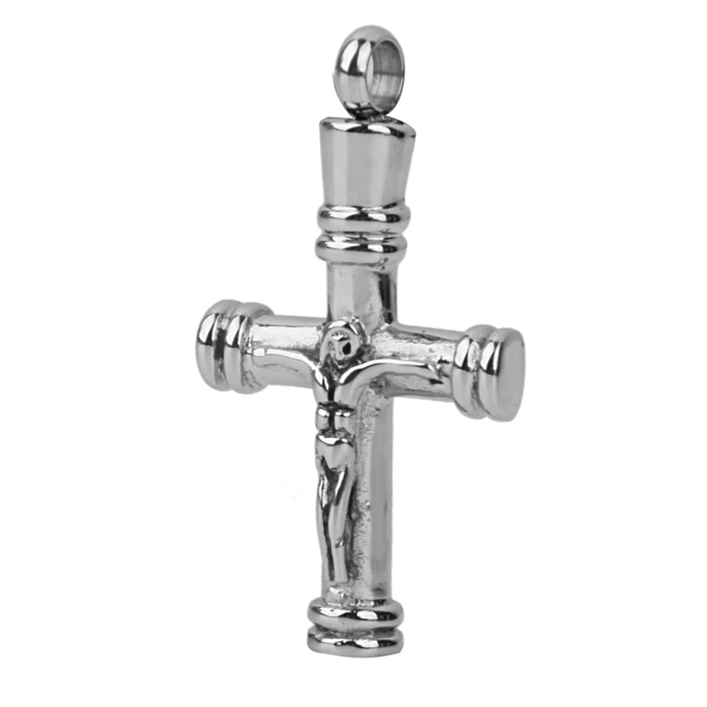 Stainless Steel Jesus Cross Memorial Urn Pendant Ash Cremation Urn Wholesale Keepsake Necklace Jesus Cross Human love God Holder