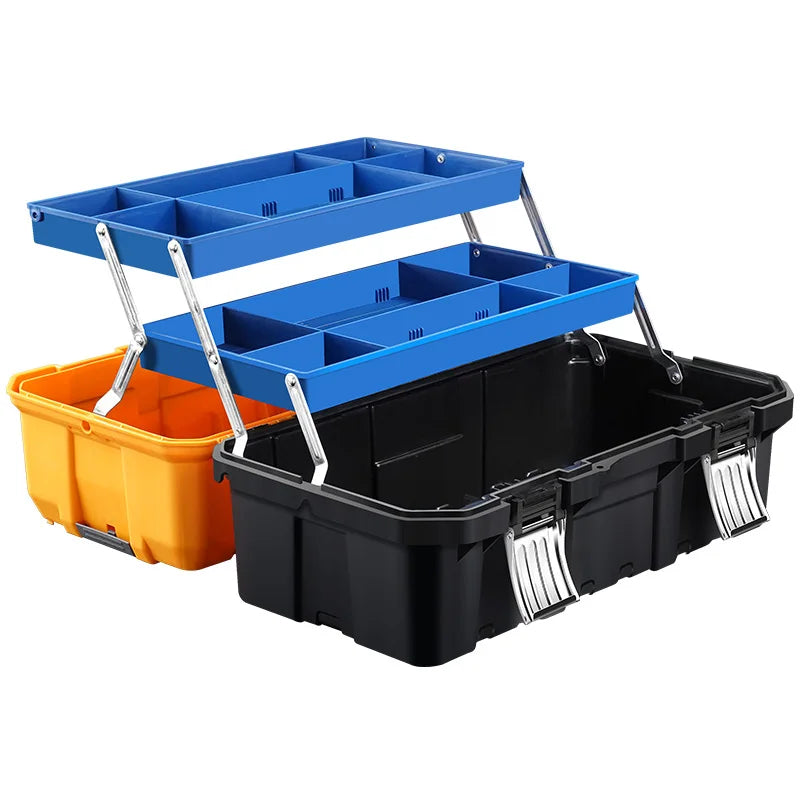 17-Inch Three-Layer Foldable Plastic Hardware Tool Storage Box OEM/ODM Aluminum Case