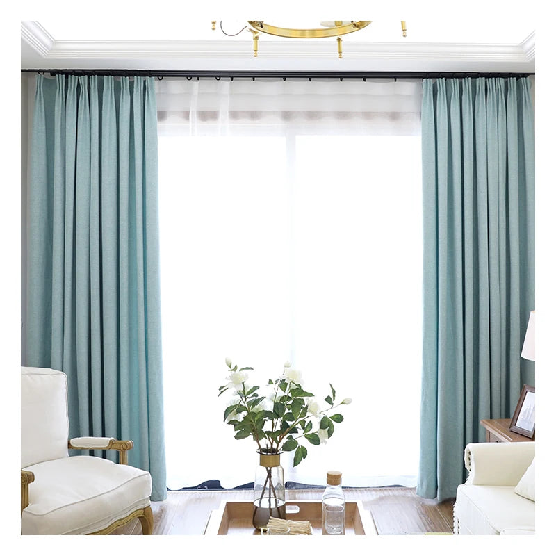 Innermor Solid Plain Grommet Curtain European American Style All-Season Livingroom Home Decor Darpe Luxury Bedroom Window
