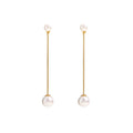 Wholesale Classic Pearl Earrings for Lady 18K Gold Plated Long Stainless Steel Snake Chain Tassel Earring New Popular Jewelry