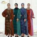 Loriya Hot Selling Solid Color Cardigan One Piece Open Abaya Dubai Turkey Islamic Clothing Muslim Women Shimmer Abaya