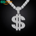 Dropshipping Pass Diamond Tester Moissanite USD Dollar Pendant 925 Sterling Silver Lab Diamond Iced Out Charm Necklace