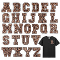 New Arrival Leopard Print Chenille Iron-On Embroidered Furry 6CM Height Letter Patches for T-Shirt