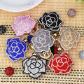Fashion Flower Beads Keychain Rhinestone Cute Keyring Purse Bag Buckle Car Keyring for Women Bag Pendant