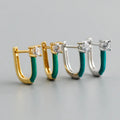 Fashion Creative Earrings Personality All-match Female Earrings S925 Sterling Silver U-shaped Geometric Drop Hoop Earrings