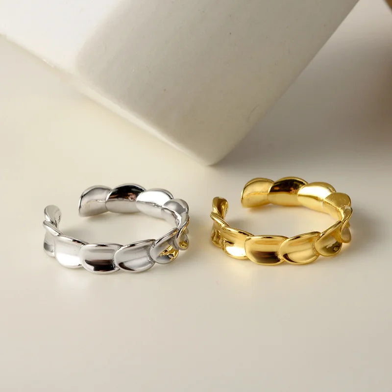 Rainbowking Dainty Luxury 925 Sterling Silver Jewelry Gold Plated Small Disc Metal Ring Round Modelos De Anillos Para Mujer
