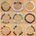 Handmade 8mm Natural Green Dong Shi Yellow Crystal Tiger Eye Red Iron Ore Beaded Bracelet Unisex Trendy Fashion Bracelets