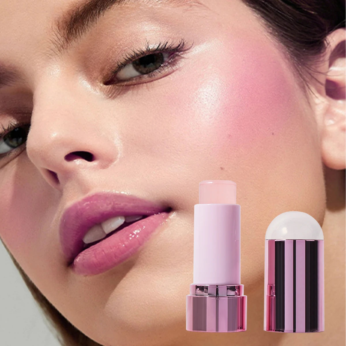 Wholesale Custom Vegan Cream Blush Stick OEM Private Label Face Makeup Jelly Temperature Change Cheek Eyes Single Blusher Stick
