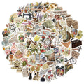 Wholesale Hot Selling 100 PCS Vintage Scrapbooking Retro Aesthetic Waterproof Stickers for Water Bottle Journal  Phone Case