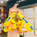 Wholesale Cute Yellow Duck Keychain 3D Cartoon Animal Key Ring
