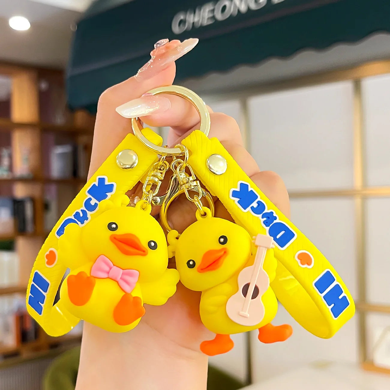 Wholesale Cute Yellow Duck Keychain 3D Cartoon Animal Key Ring
